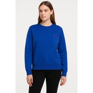Polo Ralph Lauren Sweatshirt Womens Sz Large Blue Crewneck‎ Polo Logo Classic